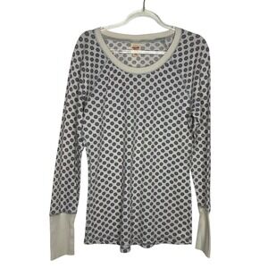 MossimoWomens XXL Floral Thermal Top Waffle Knit Cream Blue Cabincore Vermont